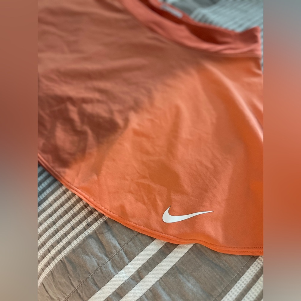 Orange Nike Dri fit skirt, has short under